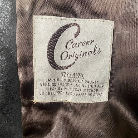 Vintage Career Originals chocolate brown faux fur, size 16 - Picture 6 of 13